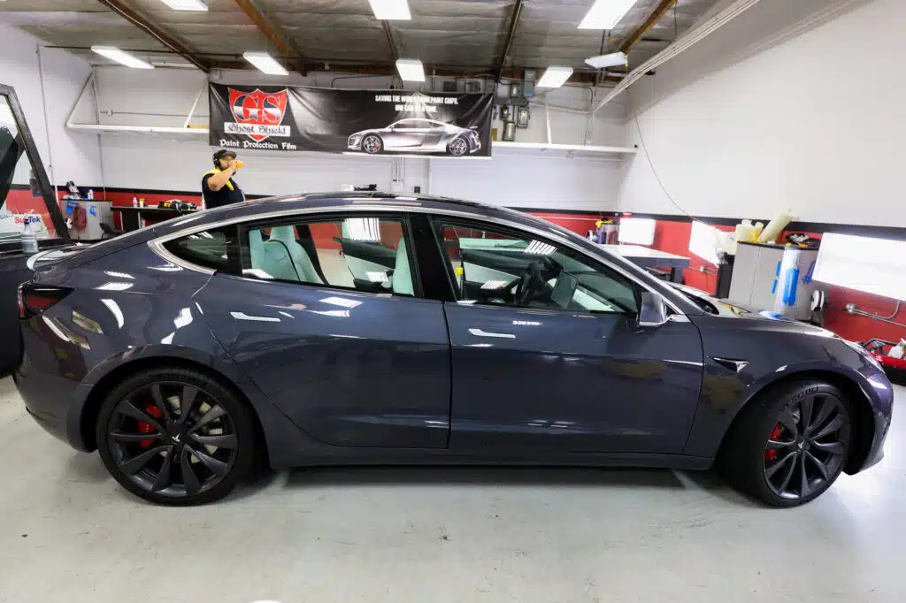 Tesla Model 3 Ceramic Tint Ghost Shield Film Thousand Oak Newbury Park Camarillo Simi Valley Oak Park Calabasas