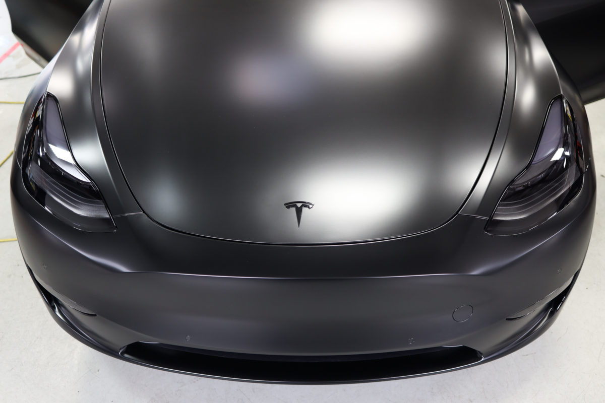 Tesla Model 3 Car Wrap Matte Dark Grey