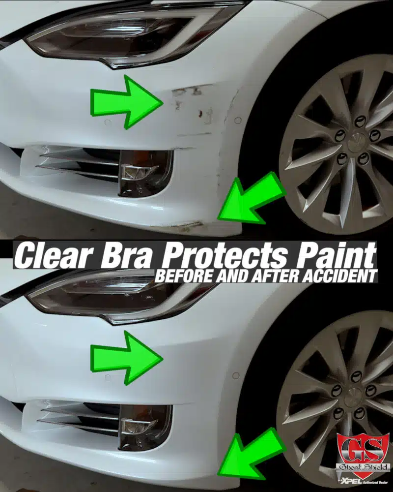 Tesla Model S Clear Bra Paint Protection Film Proof it works Ghost Shield Film Thousand Oaks