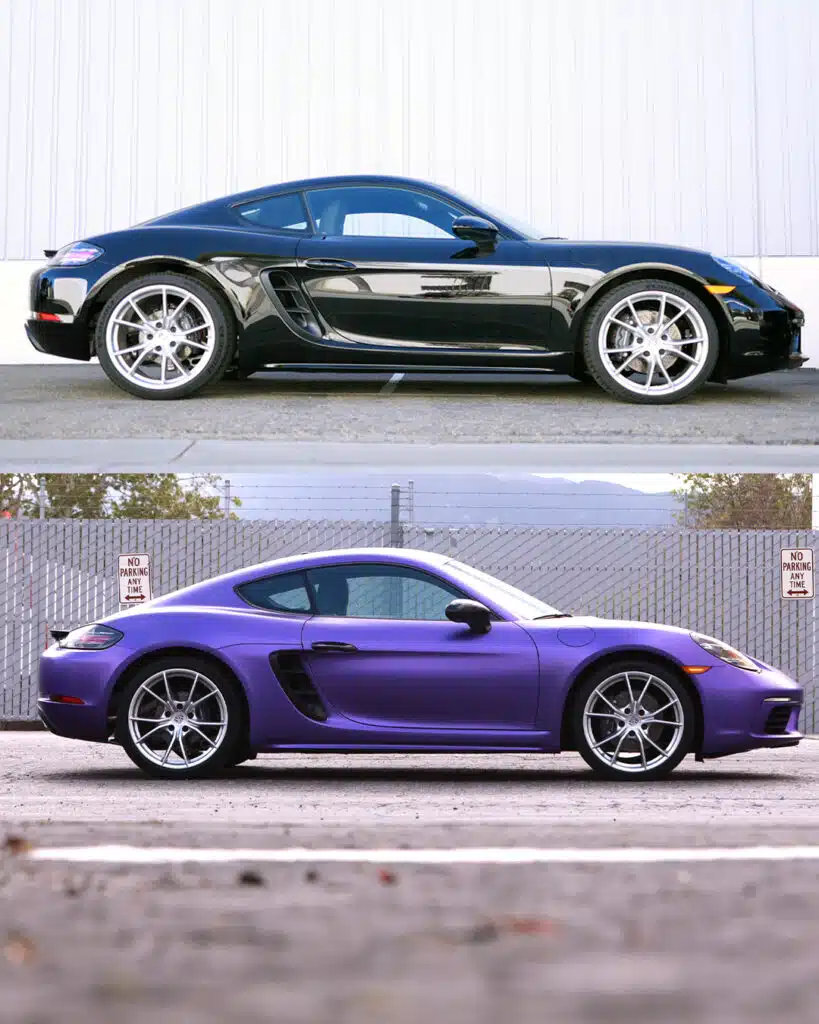 Ghost Shield Film Purple Vinyl Wrap on Porsche