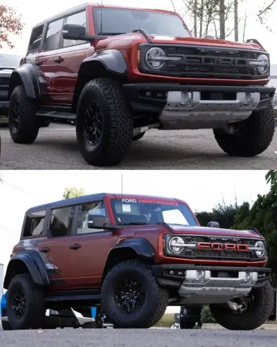 Before and After Satin Paint Protection Film on Ford Bronco Raptor