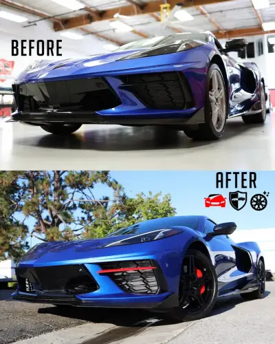 Before and After Color Accents on Corvette